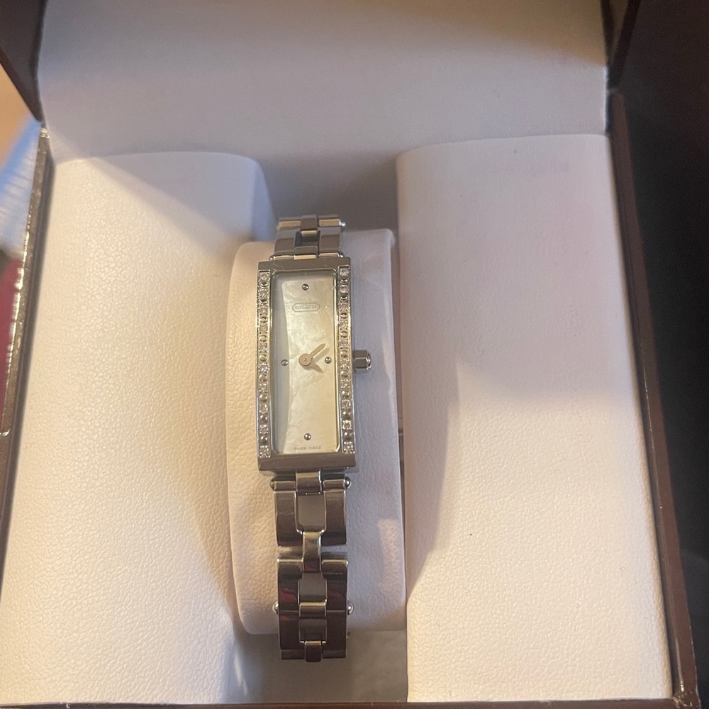 Coach Silver Rectangular Watch - Picture 1 of 5